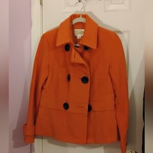 Talbot's Orange Pea Coat